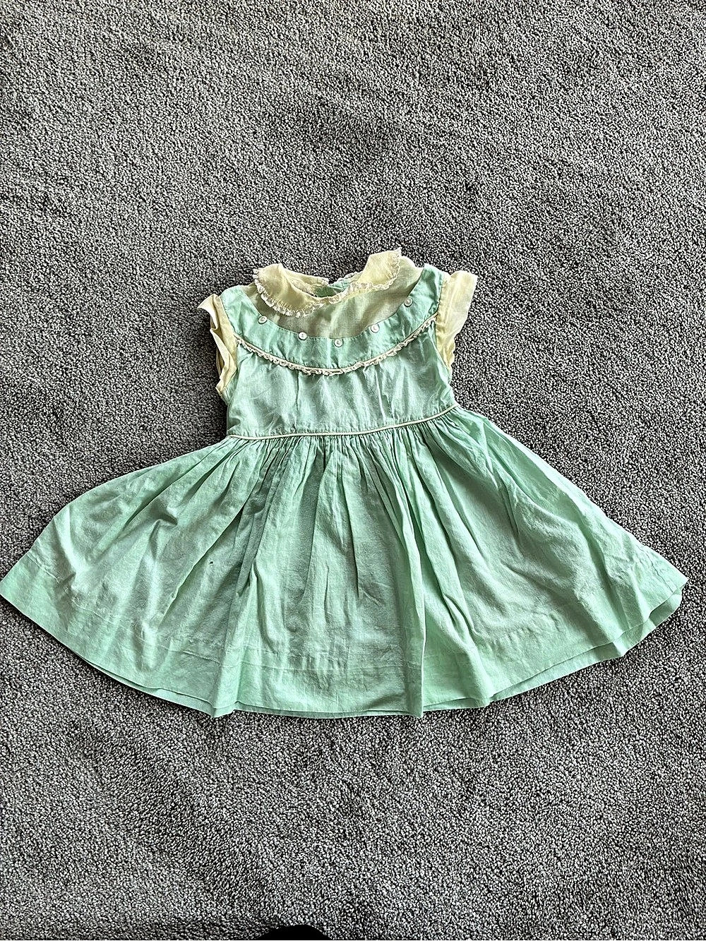 Vintage 1950s/1960s Style Mint Green Baby Girl Dress